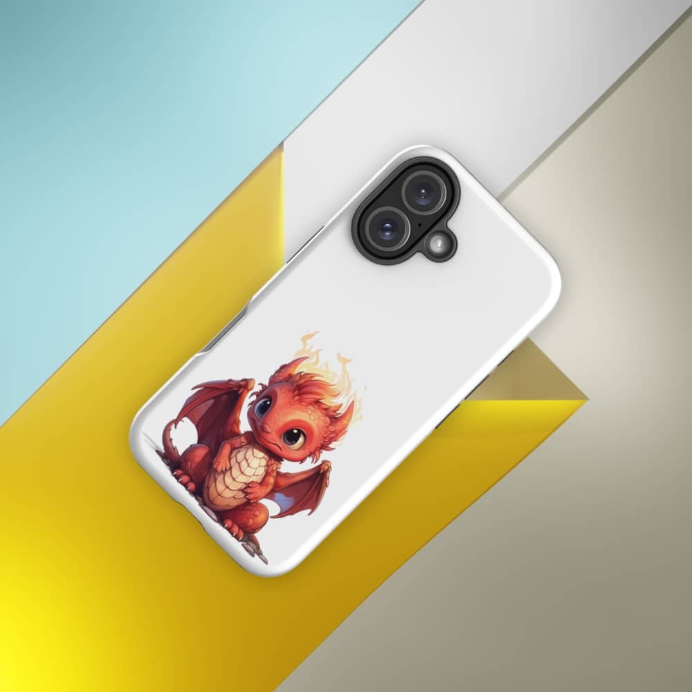 Adorable Ember Breath Chibi Dragon Design Slim iPhone Case