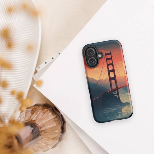 8-Bit San Francisco Misty Golden Gate Design Tough iPhone Case