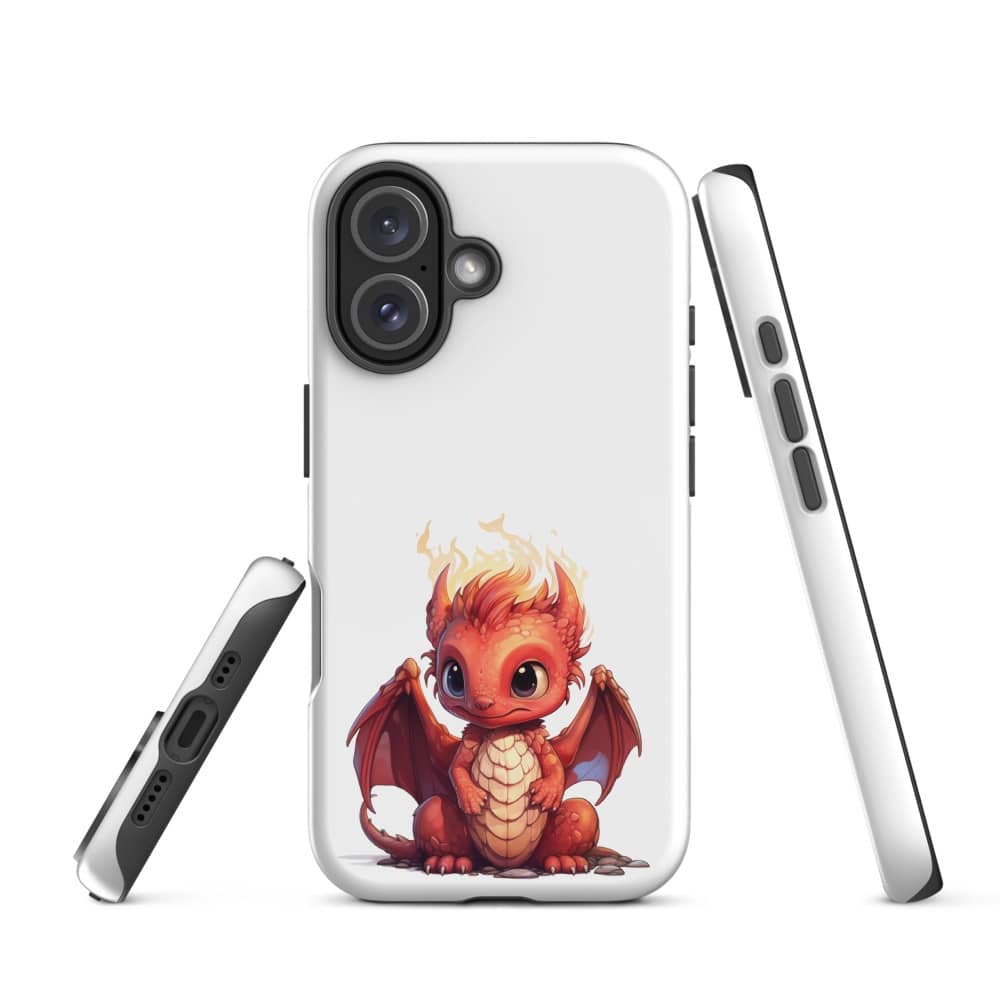 Adorable Ember Breath Chibi Dragon Design Slim iPhone Case