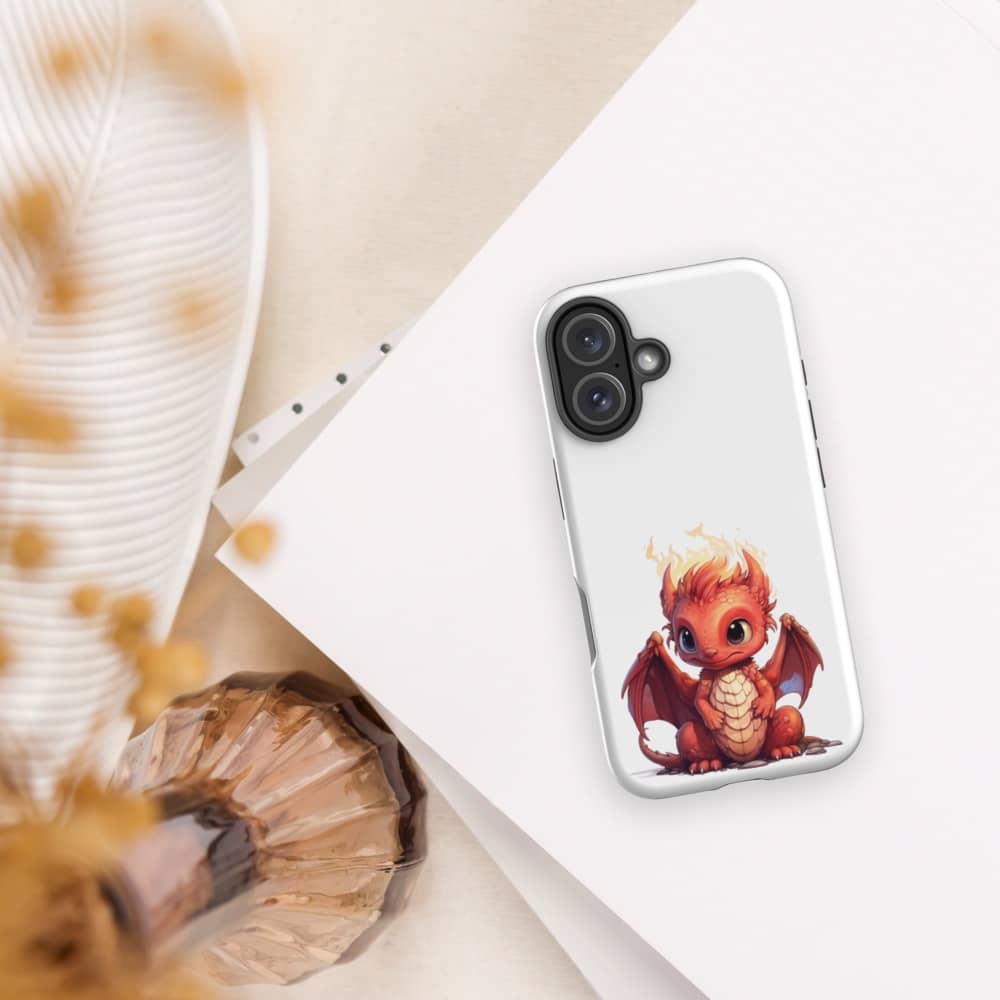 Adorable Ember Breath Chibi Dragon Design Tough iPhone Case