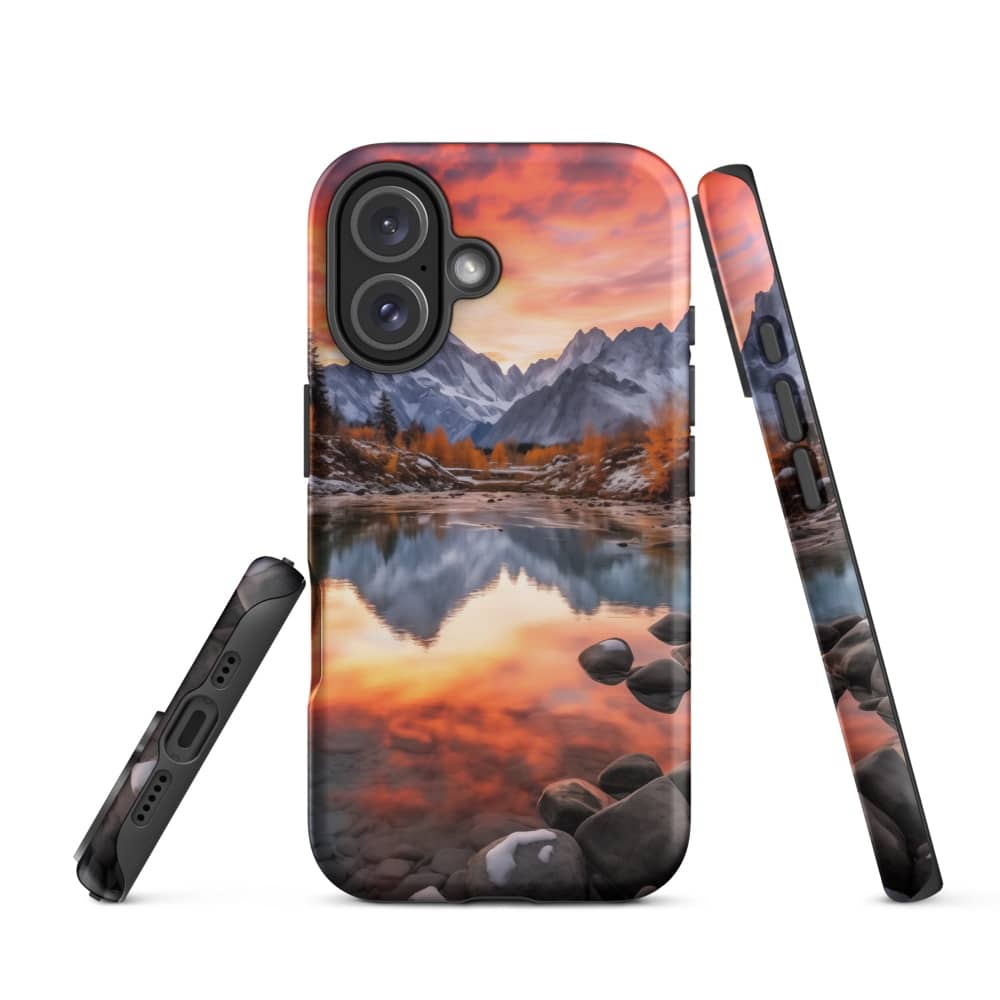 Alpine Serenity Dusk on Majestic Peaks Design Slim iPhone Case