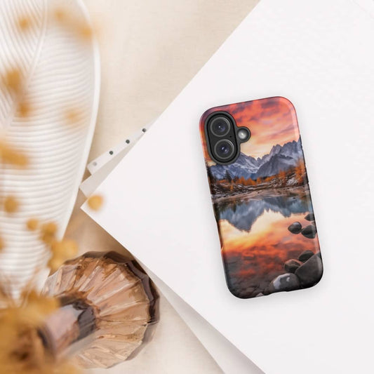 Alpine Serenity Dusk on Majestic Peaks Design Tough iPhone Case