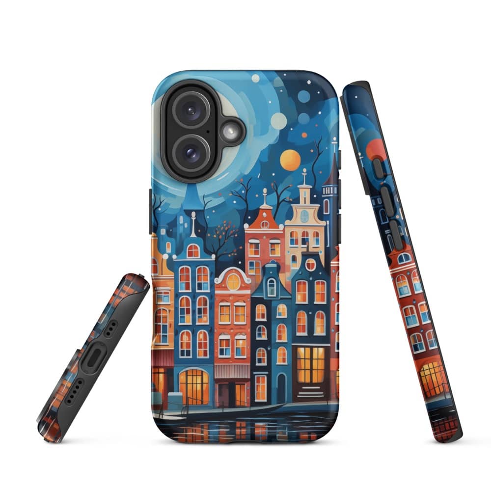 Amsterdam Nocturne Whimsical Canals Design Slim iPhone Case