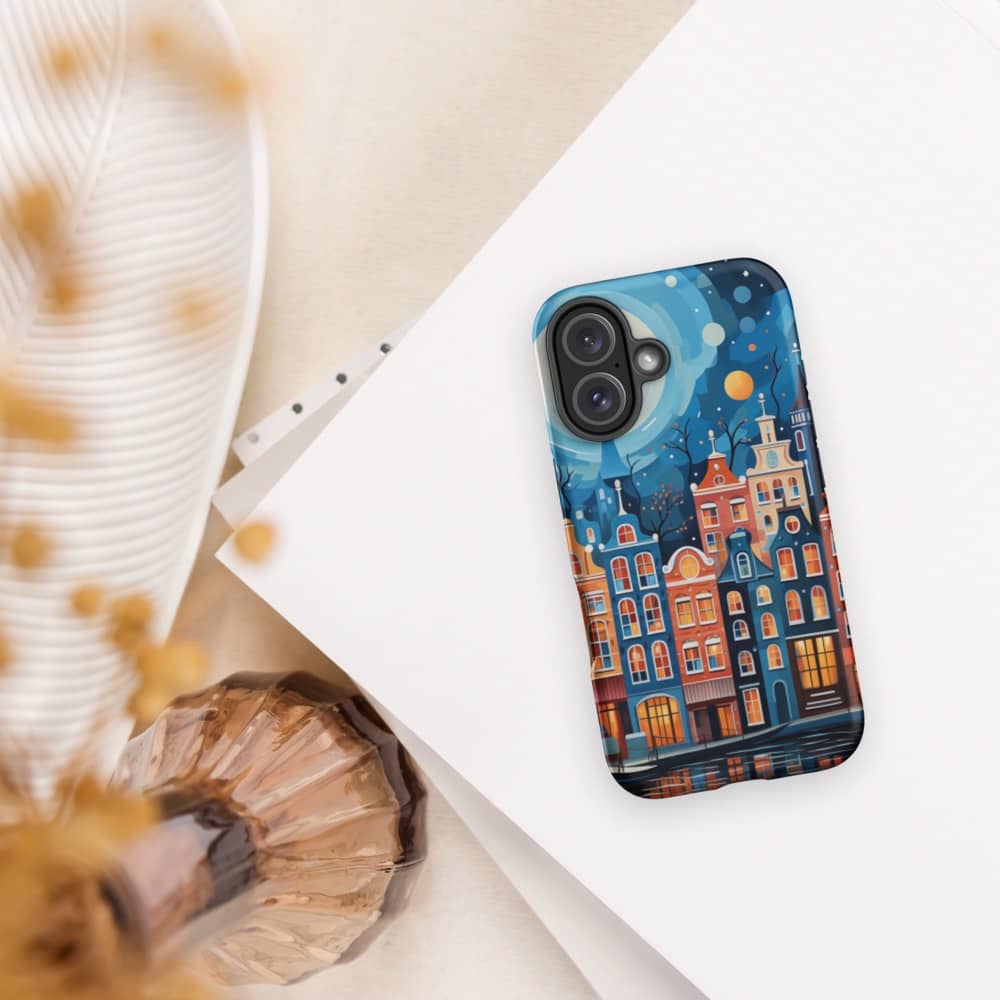 Amsterdam Nocturne Whimsical Canals Design Tough iPhone Case