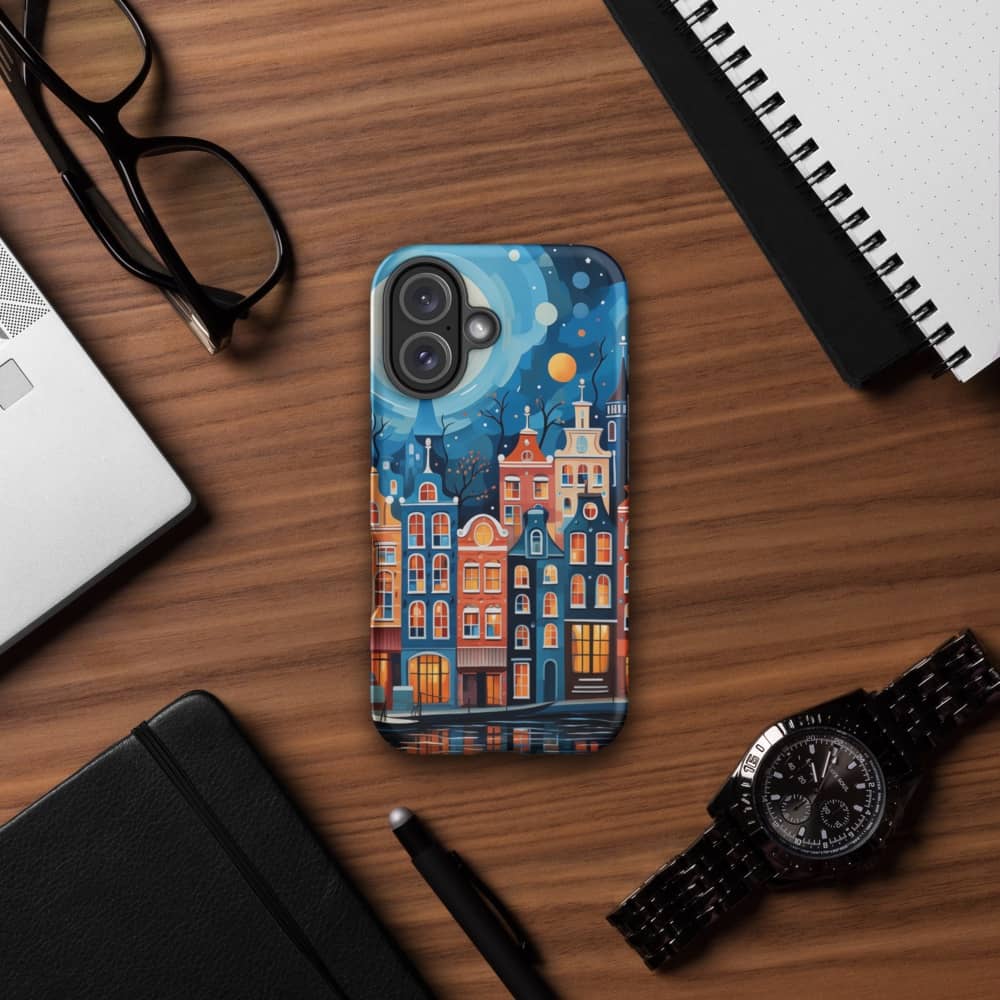Amsterdam Nocturne Whimsical Canals Design Tough iPhone Case