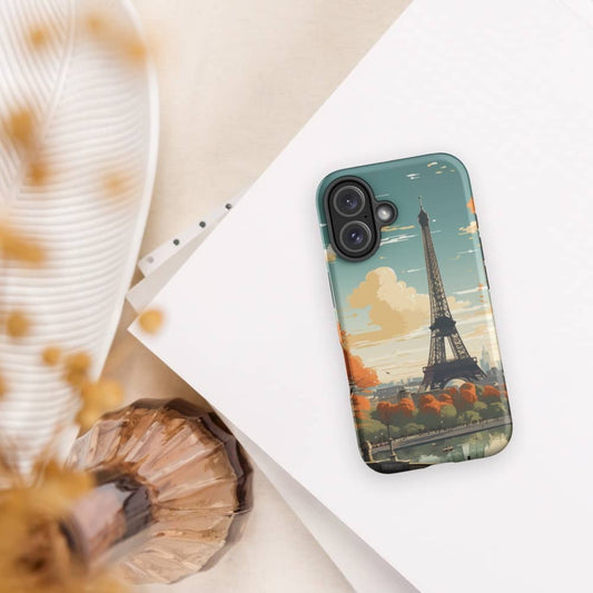 Eiffel Tower Lithograph Romantic Paris Design Tough iPhone Case