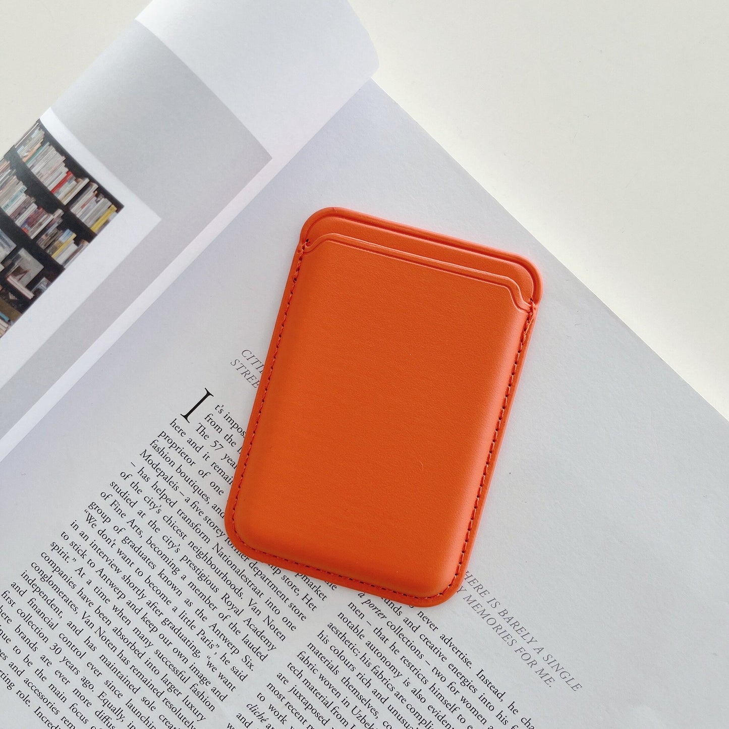 Suitable for Magsafe Leather Card Holder iPhone12 13 Mobile Phone Back Sticker Magnetic Card Holder Insert Card Leather Card Holder