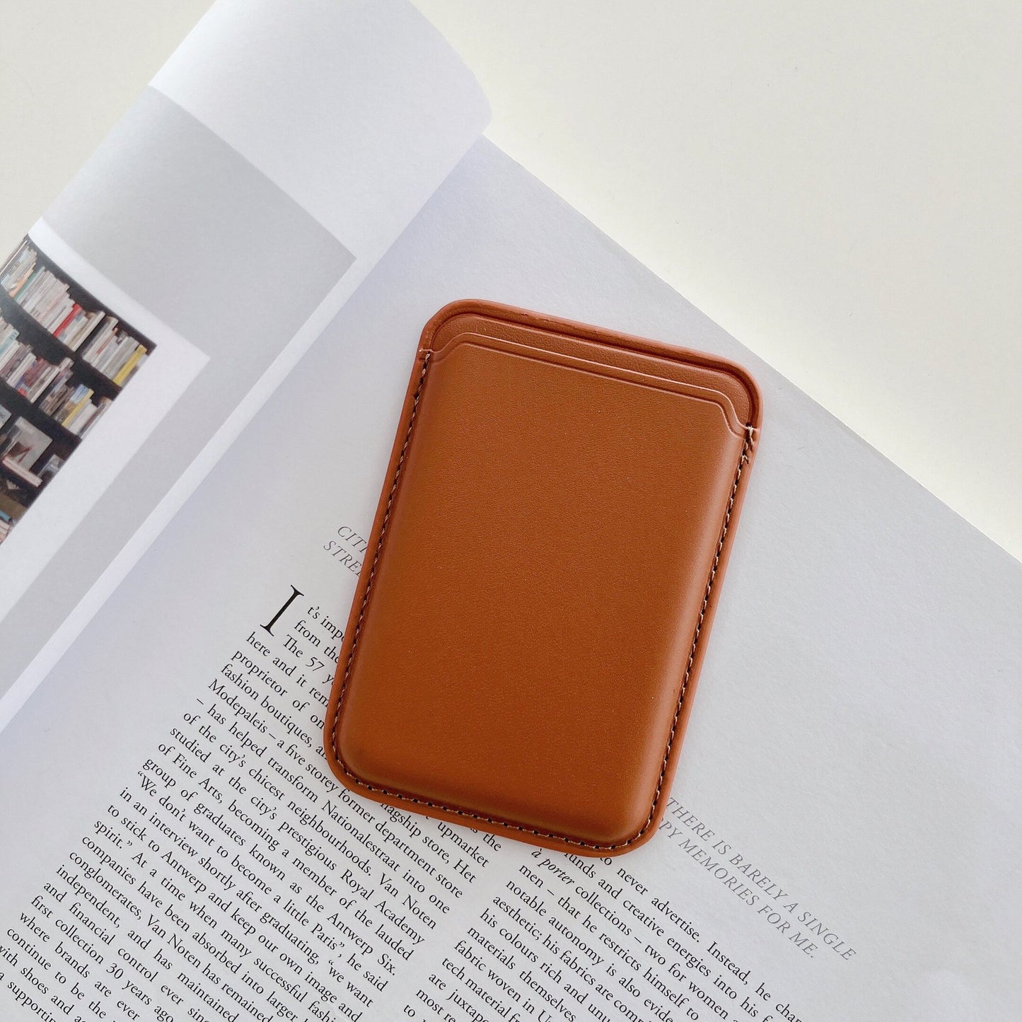 Suitable for Magsafe Leather Card Holder iPhone12 13 Mobile Phone Back Sticker Magnetic Card Holder Insert Card Leather Card Holder