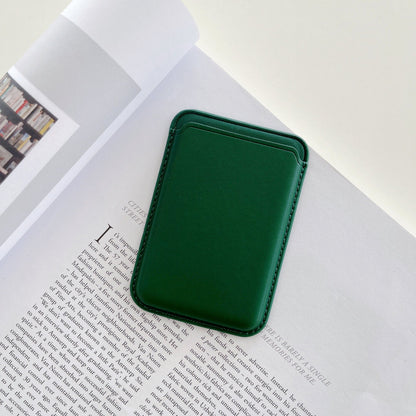 Suitable for Magsafe Leather Card Holder iPhone12 13 Mobile Phone Back Sticker Magnetic Card Holder Insert Card Leather Card Holder