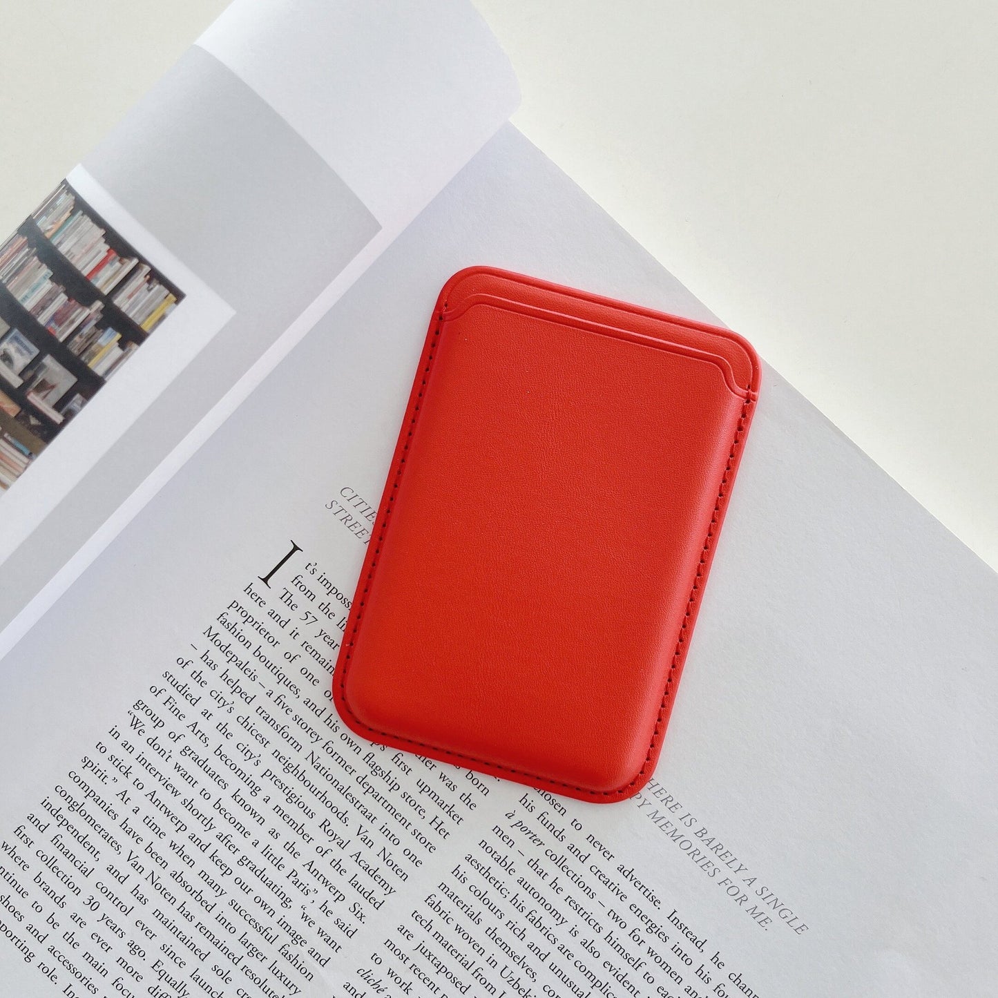 Suitable for Magsafe Leather Card Holder iPhone12 13 Mobile Phone Back Sticker Magnetic Card Holder Insert Card Leather Card Holder