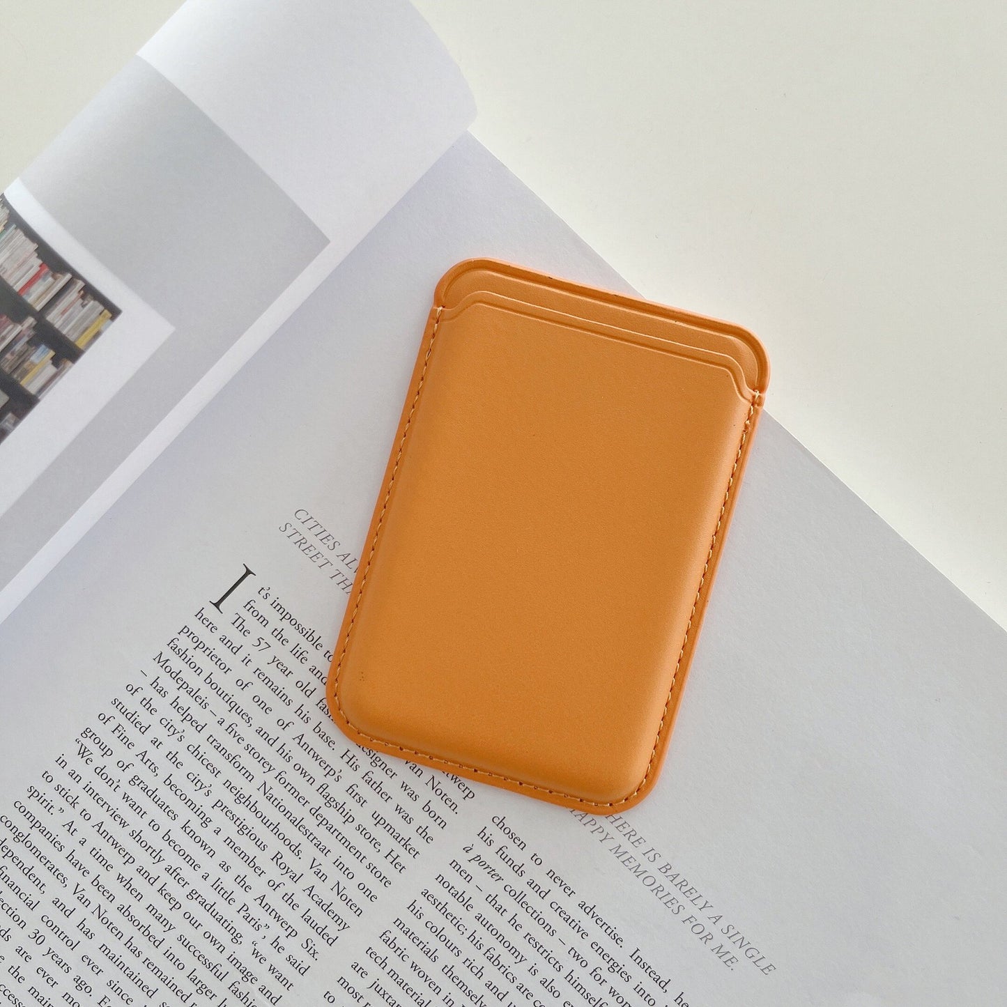 Suitable for Magsafe Leather Card Holder iPhone12 13 Mobile Phone Back Sticker Magnetic Card Holder Insert Card Leather Card Holder